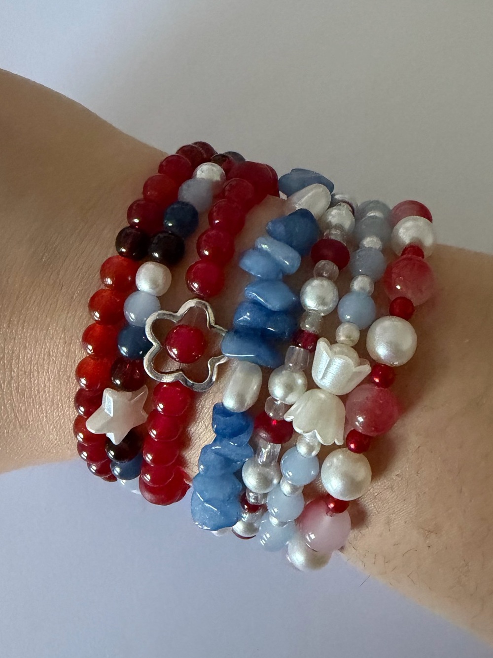 red & blue bracelet bundle 🍓